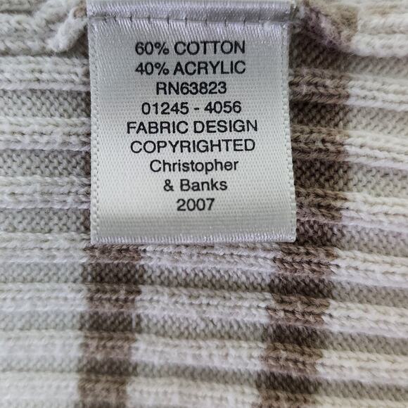 CJ Banks Brown and Beige Knit Sweater with Henley Neckline with 3/4 Sleeves W SM - Picture 7 of 8